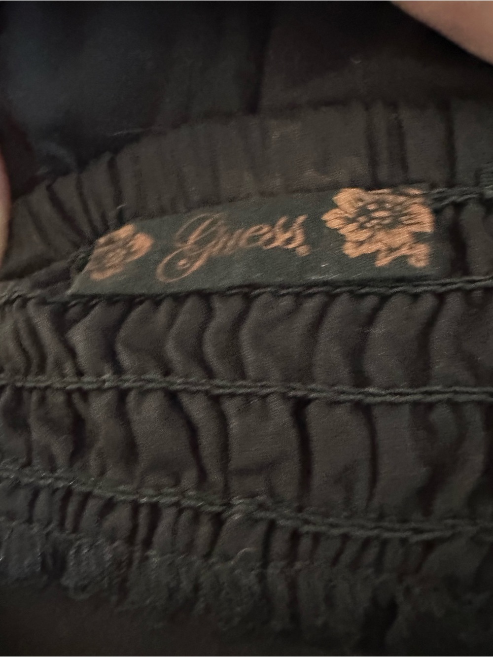 New  Vintage Guess black top with lace trim and button-up front. s M 100% Cotton - Picture 5 of 8